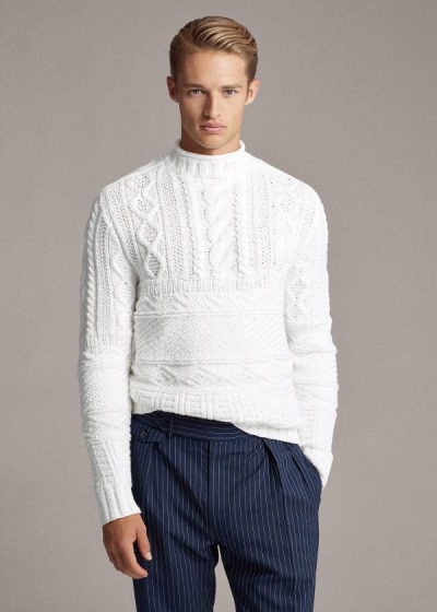 Men's Ralph Lauren Hand-Knit Cotton-Blend Sweater | 257086EYZ